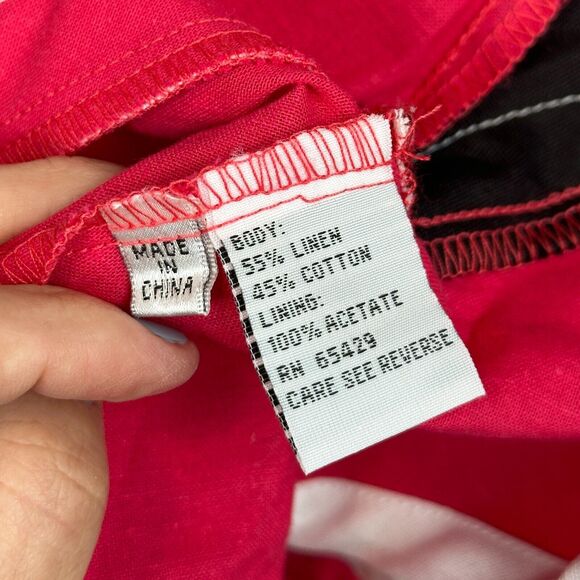 Lisa Rene Tunic Small Pink Colorblock Linen Layer Lagenlook Wearable Artsy Boho - Picture 13 of 14